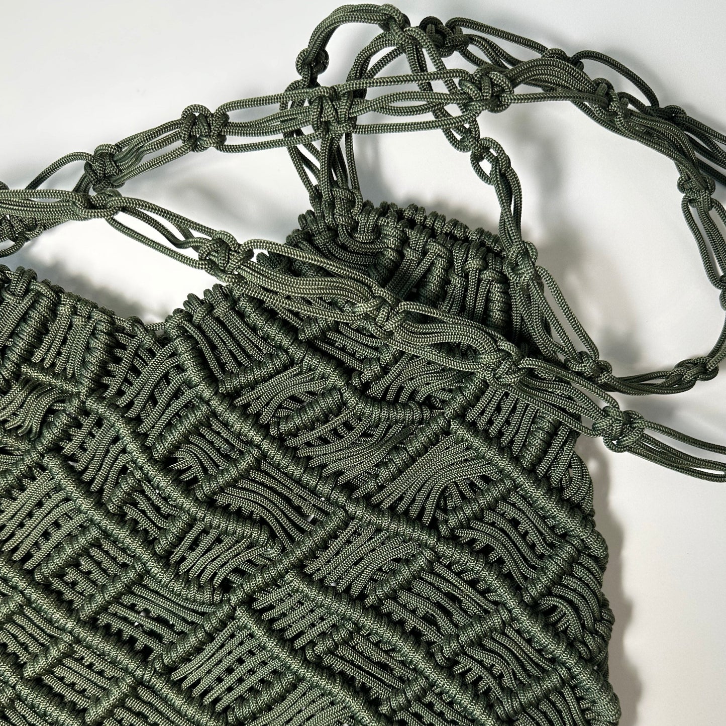 SAHLA Macramé Bag - Dark Green