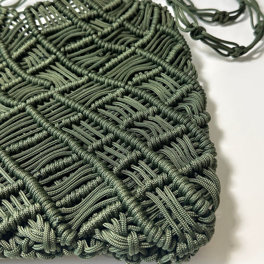 SAHLA Macramé Bag - Dark Green