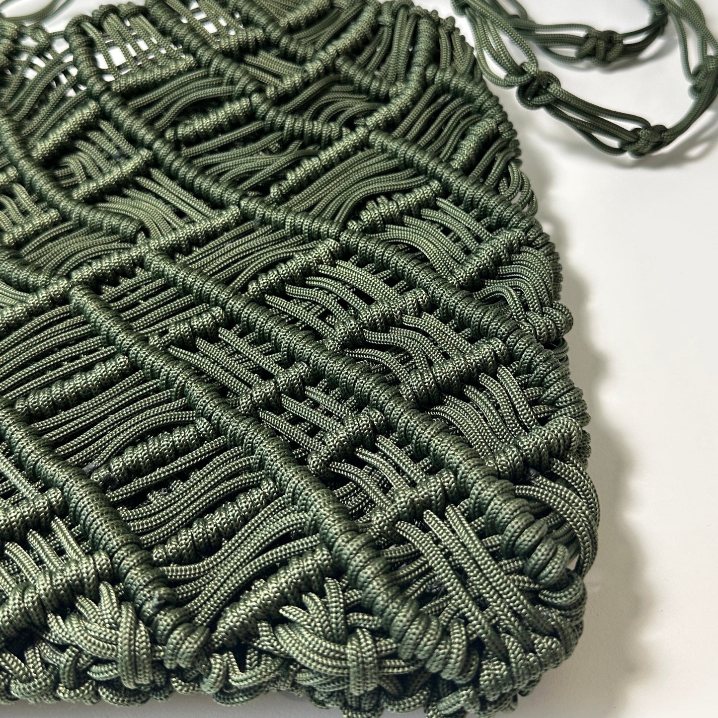 SAHLA Macramé Bag - Dark Green