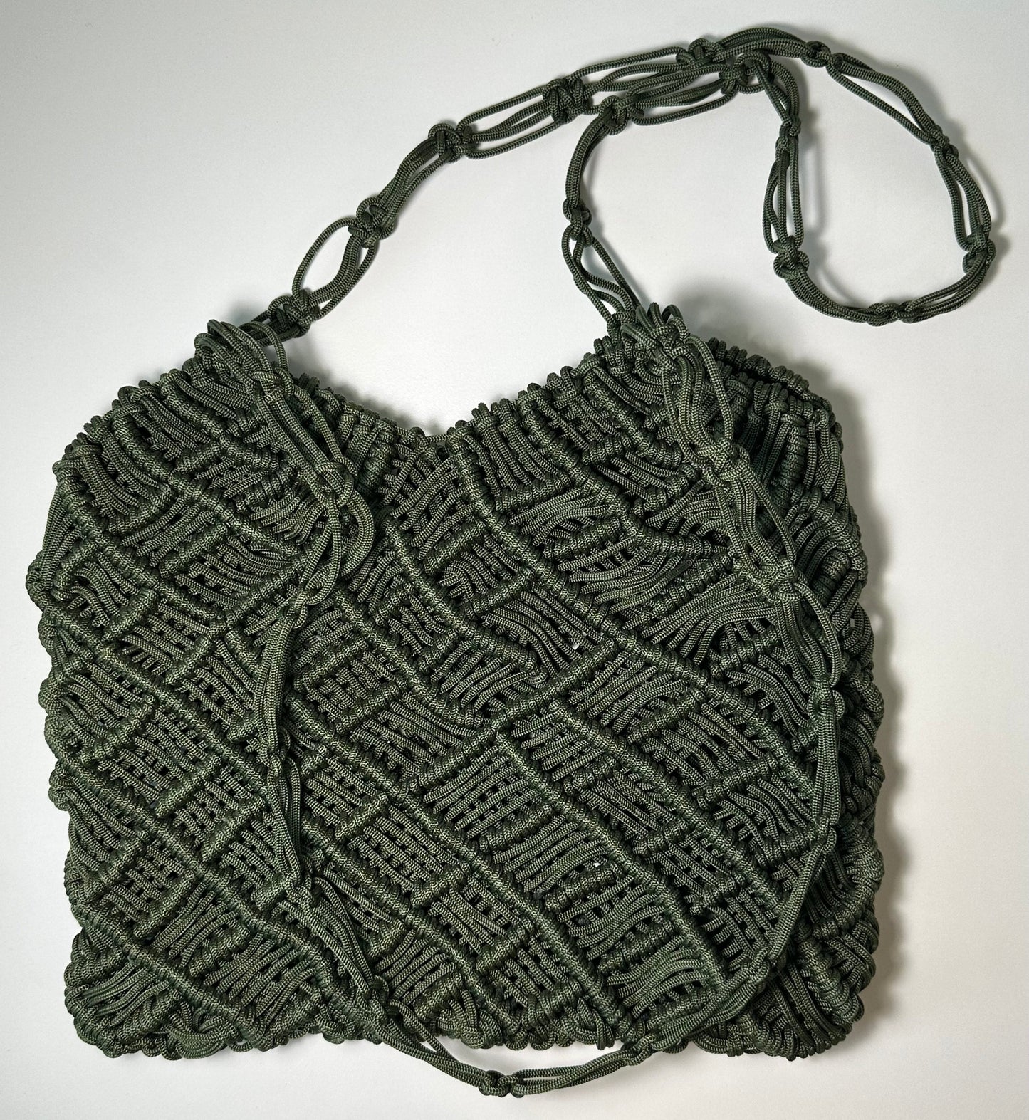 SAHLA Macramé Bag - Dark Green