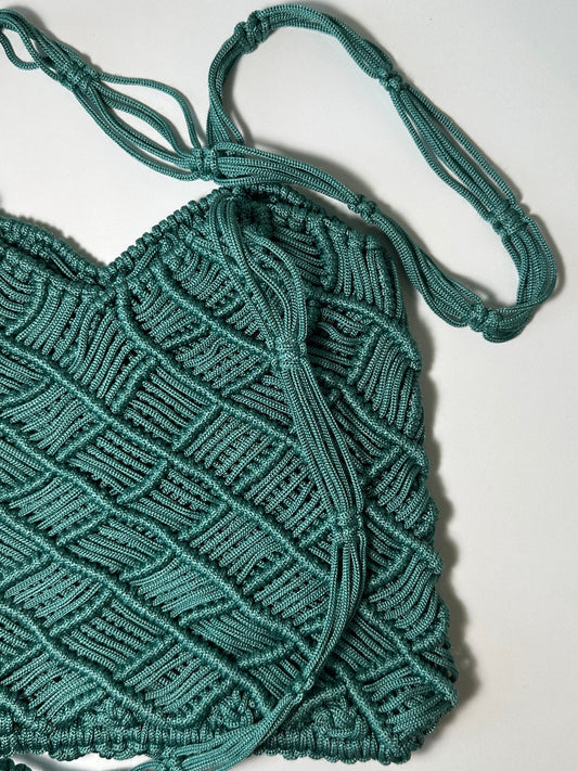 SAHLA Macramé Bag – Emerald Green