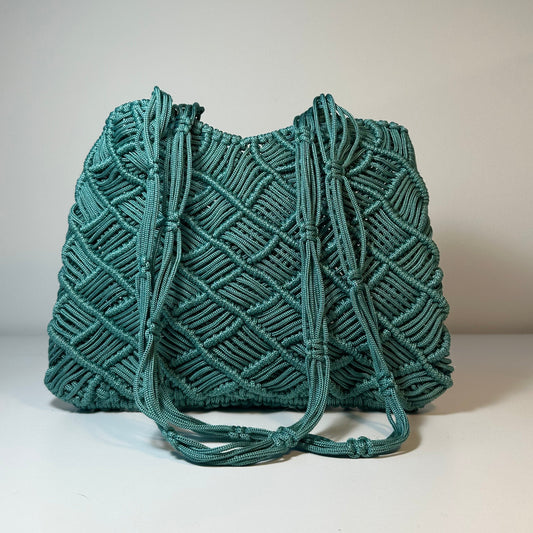 SAHLA Macramé Bag – Emerald Green