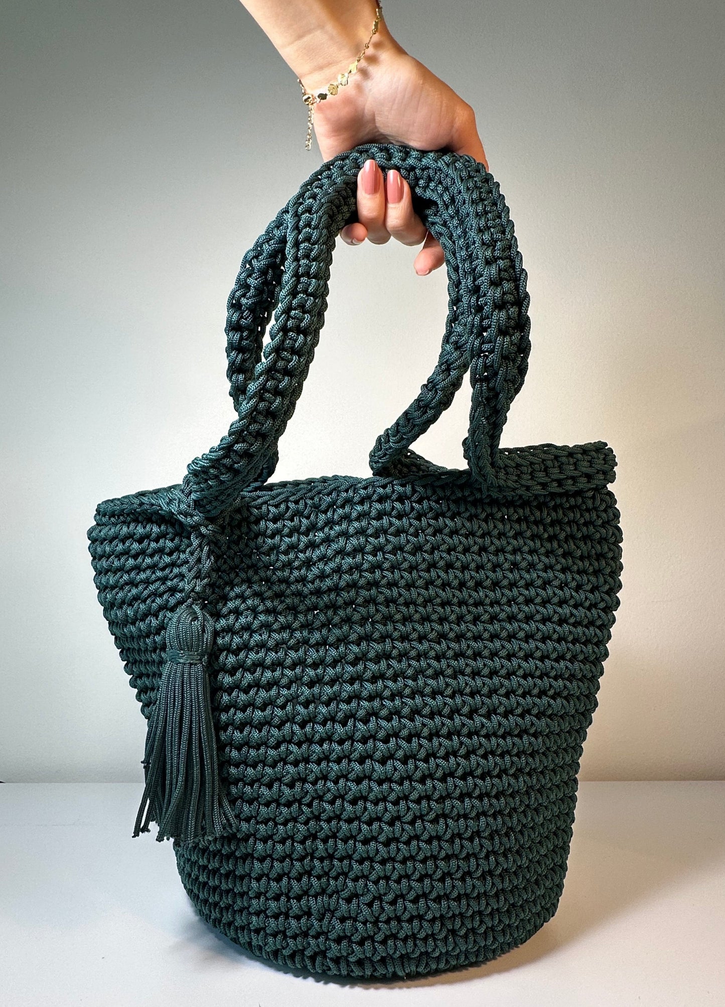 LAYLA Collection - Macramé Bag - Dark Green